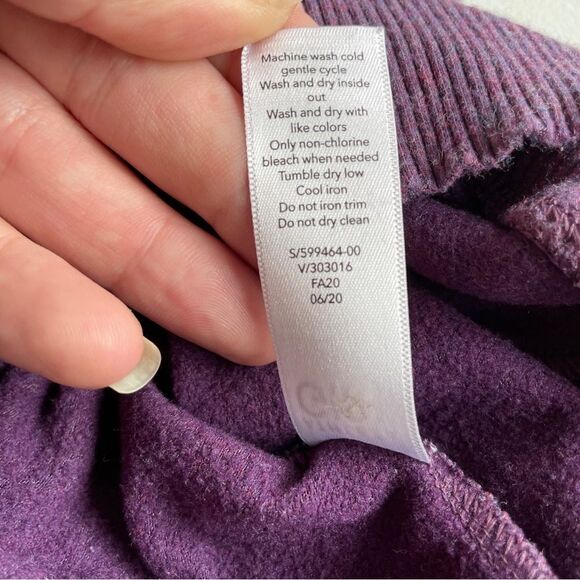 Athleta Girl Purple All For One Soft Logo Sleeve “Powerful” Hoodie Sweatshirt XL - Picture 9 of 9
